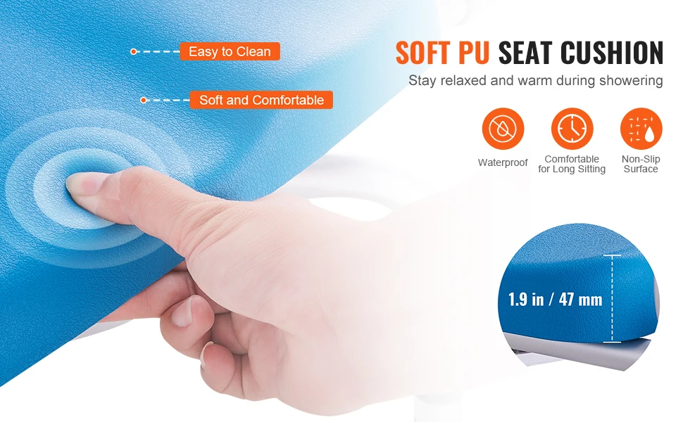 SucceBuy Swivel Shower Chair 360 Degree Adjustable with Armrest and Backrest for Shower or Bathtub Non-Slip for Disabled Elderly