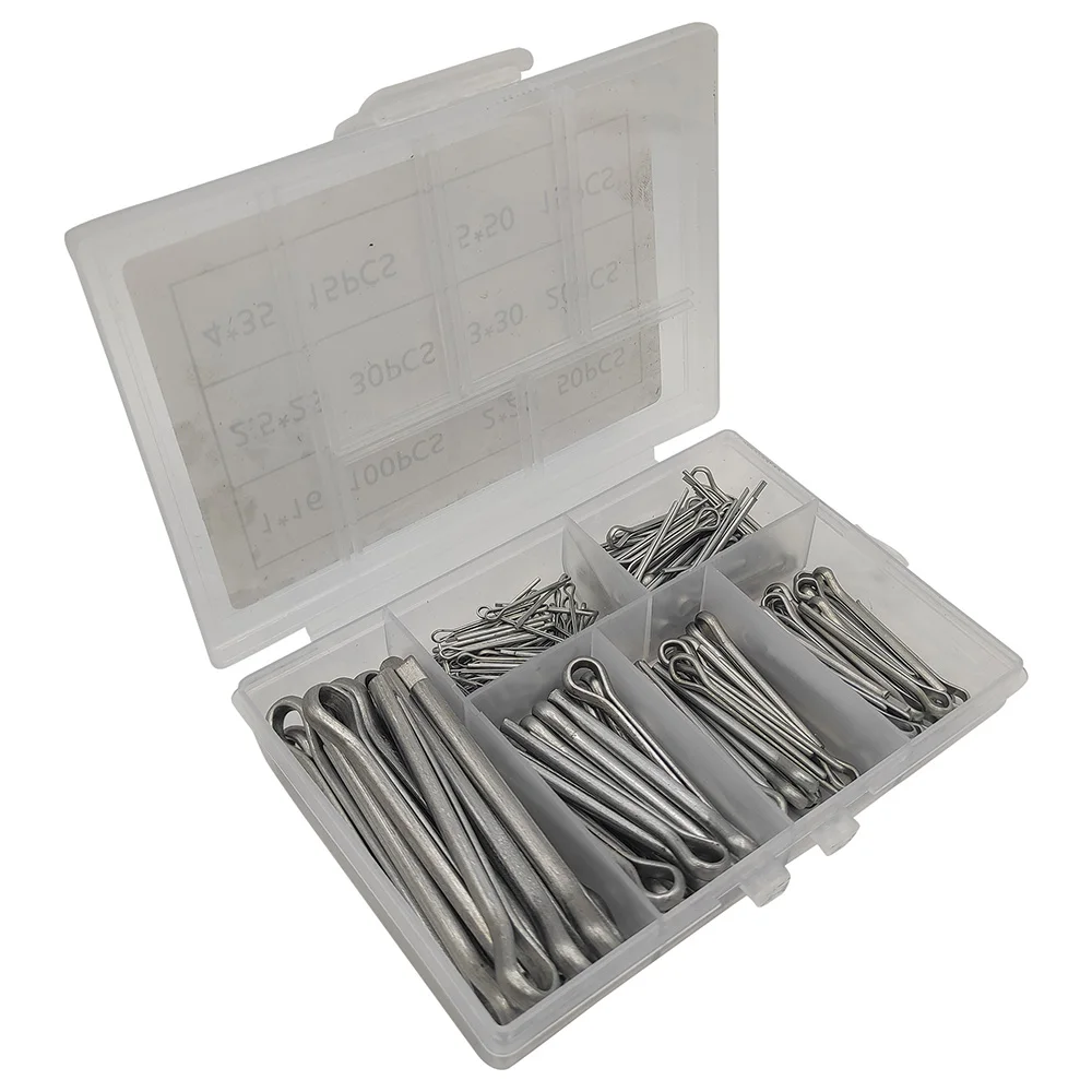 230PCS Stainless Steel Cotter Pin Assortment Set 6 Sizes Split Pins Spring Kit
