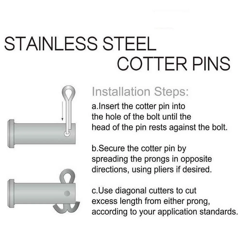 230PCS Stainless Steel Cotter Pin Assortment Set 6 Sizes Split Pins Spring Kit