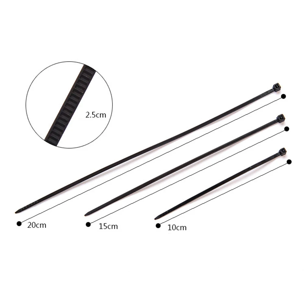 100pcs Self-locking Plastic Nylon Tie Fastening Ring Cable Wire Zip Ties Set