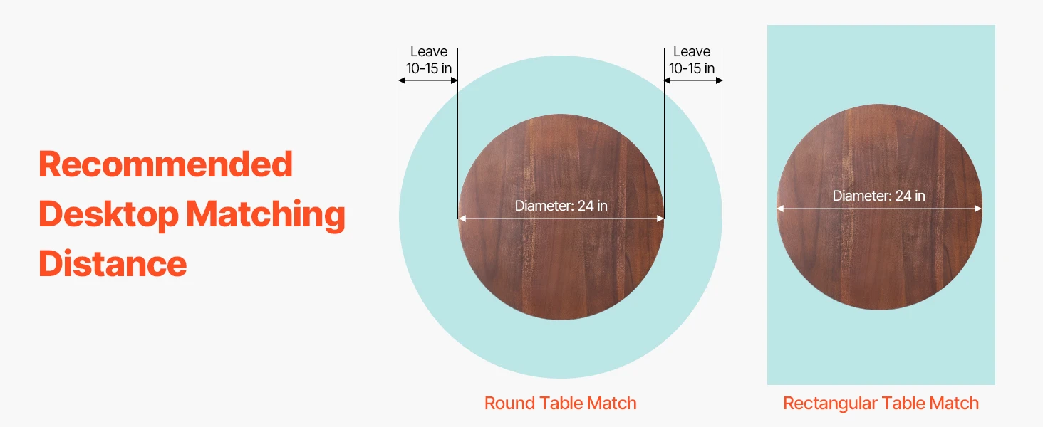 SucceBuy24in Wood Lazy Susan Turntable360°Rotation Round Clear Tabletop Rotating Tray for Family Gatherings Banquets & Weddings