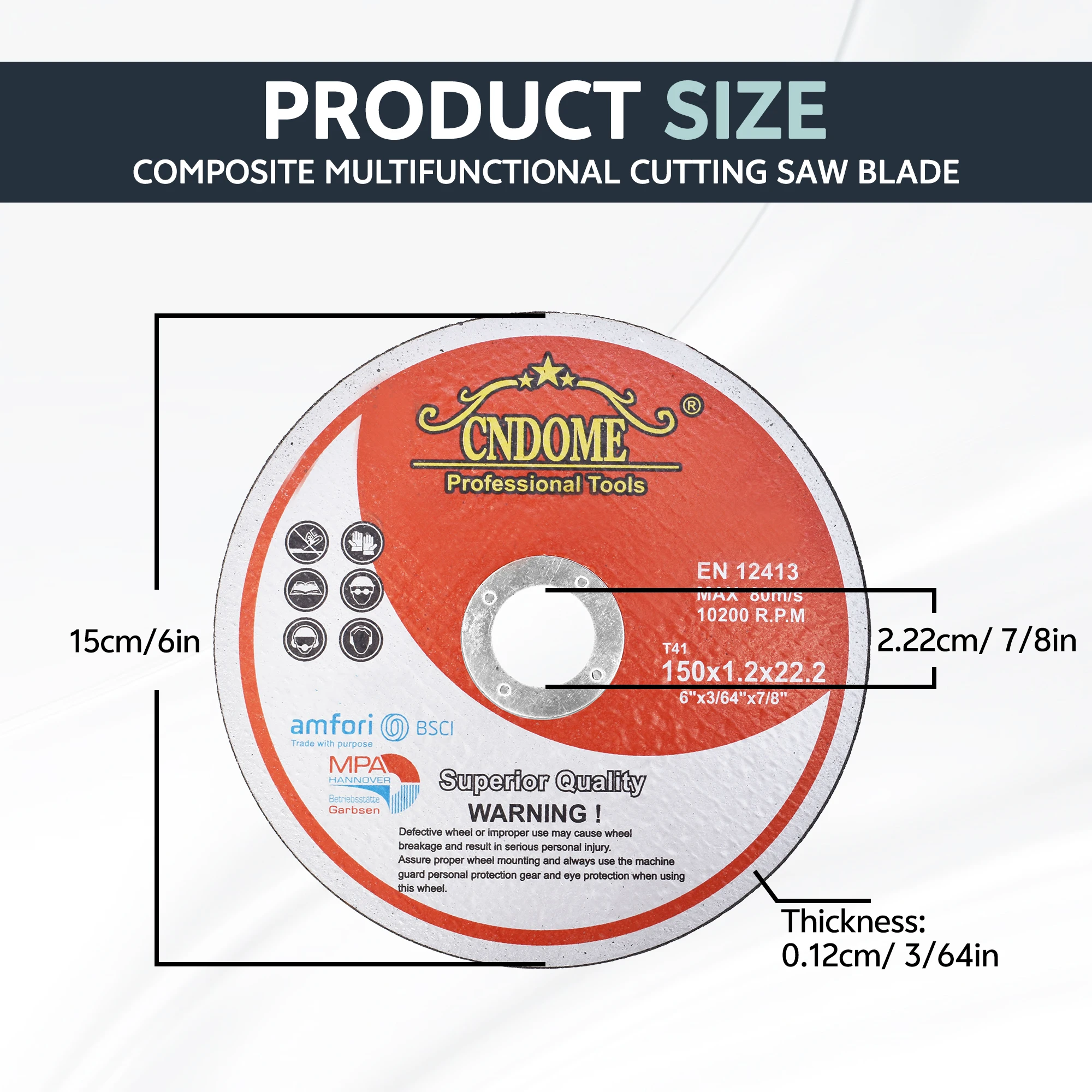 25 Pack 6" x.045 x7/8" Cut-Off Wheel - Metal & Stainless Steel Cutting Discs