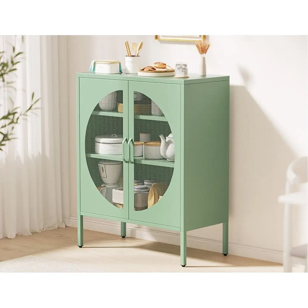 Artiss Green Metal Buffet Sideboard Storage Cabinet with Doors Modern Home Organizer