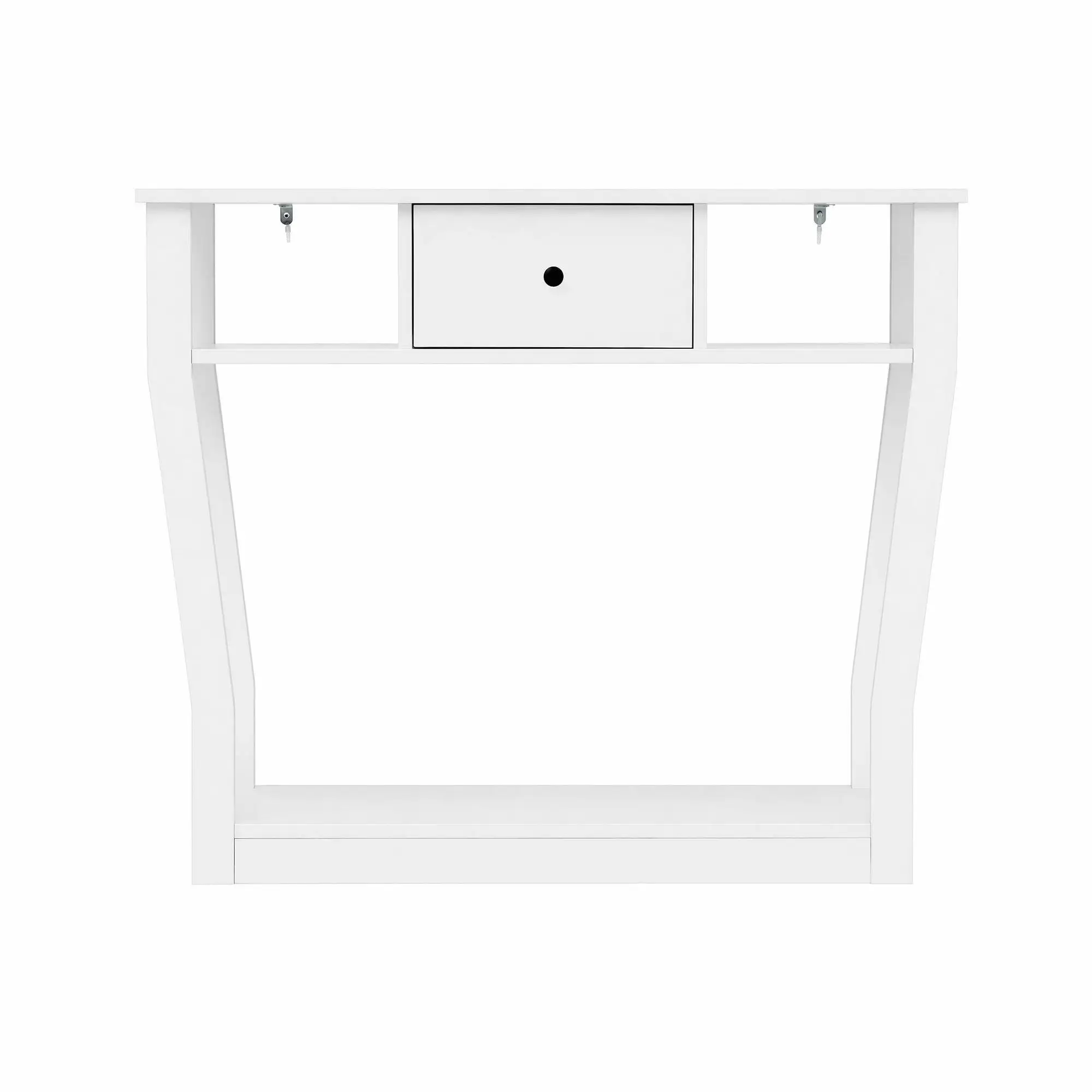 Modern White 100cm Entryway Console Table with Drawer Shelf for Hallway Sofa Side Table Storage Organizer