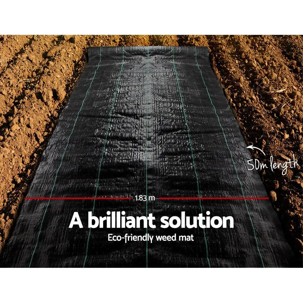 Heavy Duty Woven Weed Control Fabric 1.83x50m Garden Ground Cover Matting For Plants Vegetable Beds Outdoor Landscape Barrier