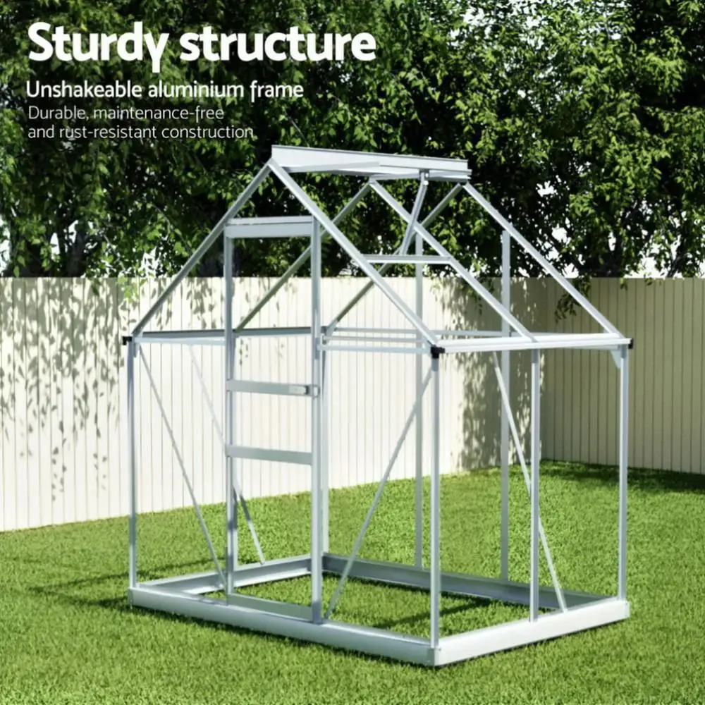 Aluminum Polycarbonate Garden Storage Shed Outdoor Weatherproof Tool House 1.3x1.9x2.0m