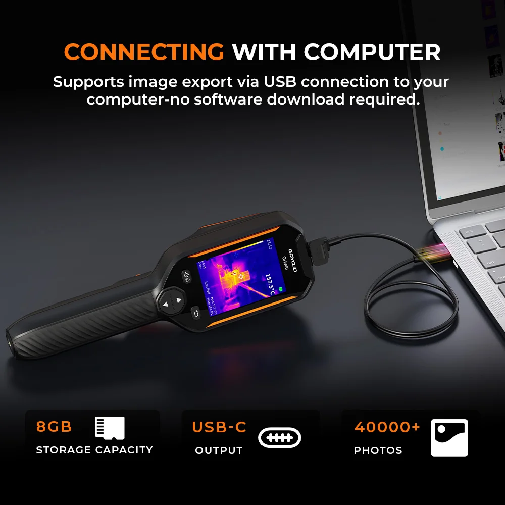 GOYOJO Thermal Imaging Camera 2in1 Super IR 640x480 Handheld Thermal Imager Electrical Test for HVAC Electrical Detect