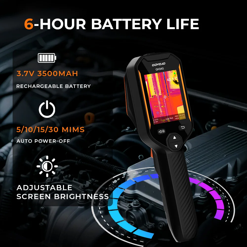 GOYOJO Thermal Imaging Camera 2in1 Super IR 640x480 Handheld Thermal Imager Electrical Test for HVAC Electrical Detect