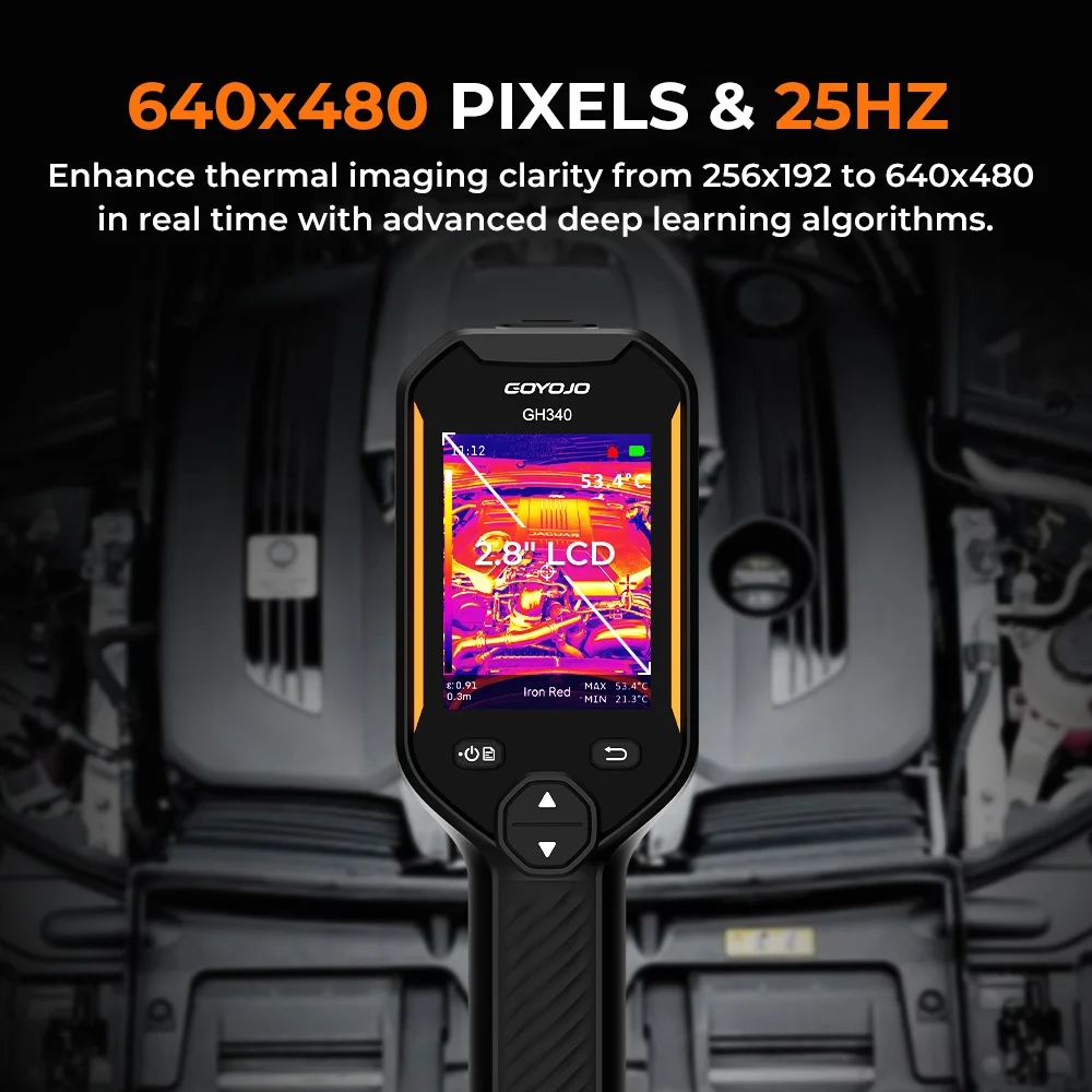 GOYOJO Thermal Imaging Camera 2in1 Super IR 640x480 Handheld Thermal Imager Electrical Test for HVAC Electrical Detect