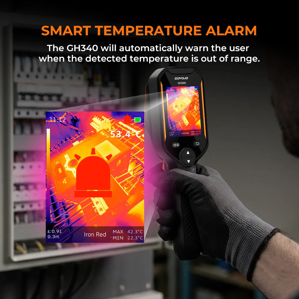 GOYOJO Thermal Imaging Camera 2in1 Super IR 640x480 Handheld Thermal Imager Electrical Test for HVAC Electrical Detect