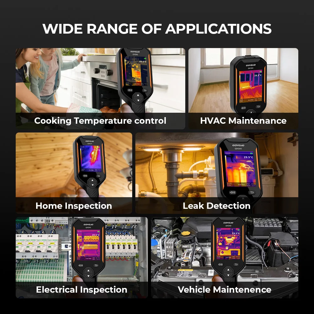 GOYOJO Thermal Imaging Camera 2in1 Super IR 640x480 Handheld Thermal Imager Electrical Test for HVAC Electrical Detect