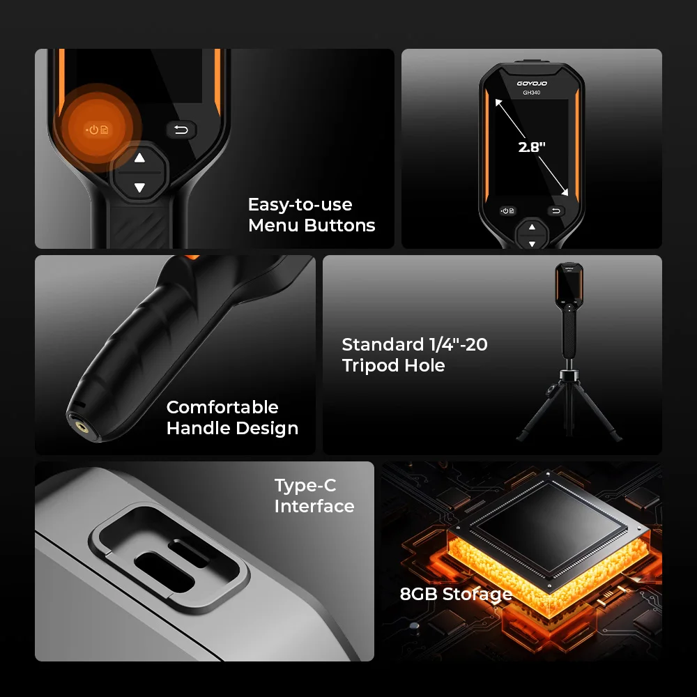 GOYOJO Thermal Imaging Camera 2in1 Super IR 640x480 Handheld Thermal Imager Electrical Test for HVAC Electrical Detect