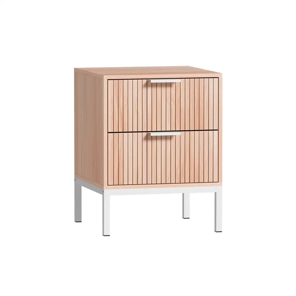 Pine Bedside Table with Drawers Side End Table Storage Cabinet Nightstand for Bedroom Living Room