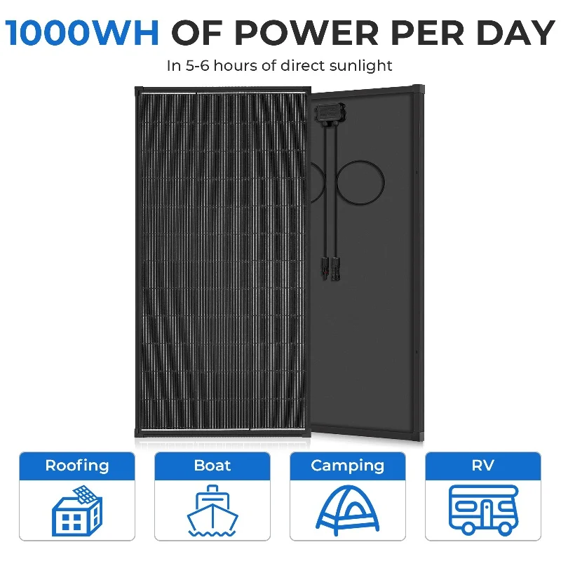 AeternaSol 25.6% Conversion,A+ Solar Panel 18BB N-Type Monocrystalline IP68 PV Module 12V 24V Battery Charger for RV Boat Marine Camper Camping Home Off Grid Solar Power System Outdoor Emergency Backup Travel Trailer Van Caravan Shed Fishing Hunting