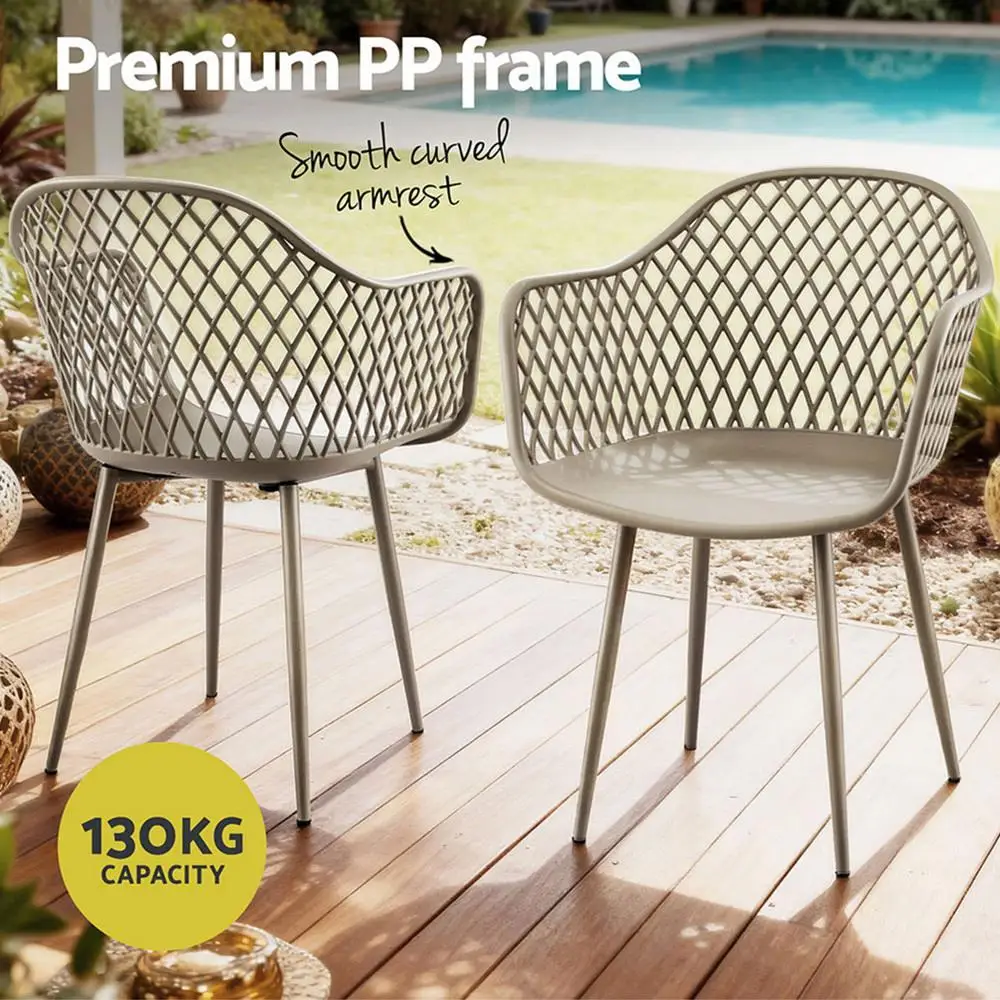 4 Piece Outdoor Dining Chairs PP Lounge Chair Patio Furniture Garden Coffee Set