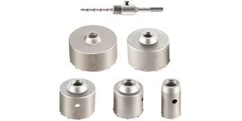 SucceBuy 4 in 1 Concrete Hole Saw Kit 9PCS 40-125 mm SDS Max Shank Cement Drill Bit Wall Hole Opener Tools Set