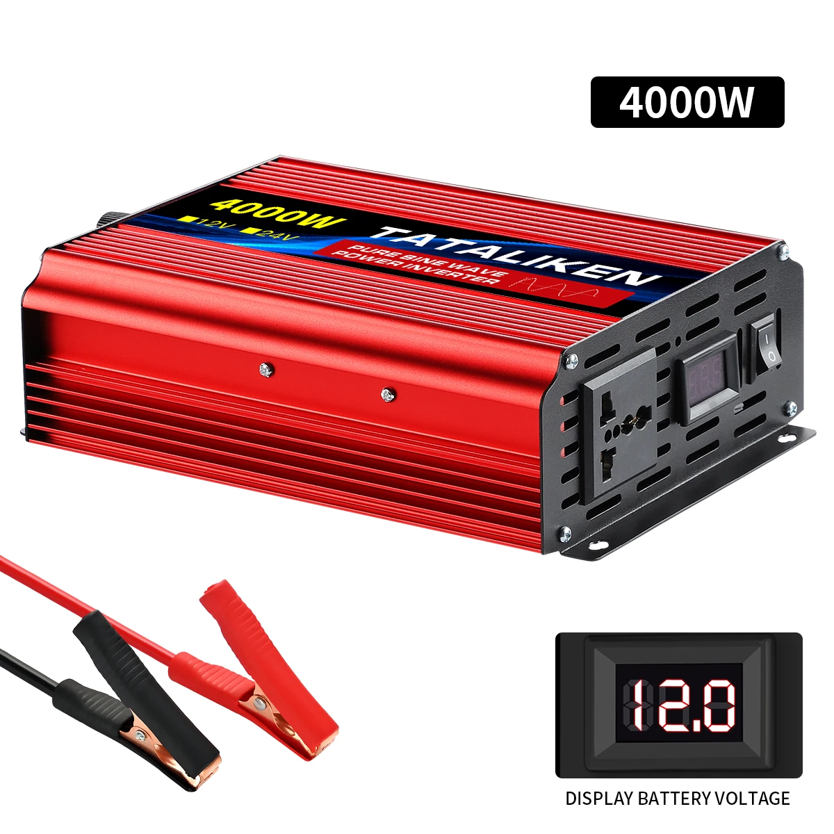 1600W-10000W Pure Sine Wave Power Inverter DC 12V/24V to AC 110V /220V Car Plug Adapter 4000W 3000W 2200W Power Converter