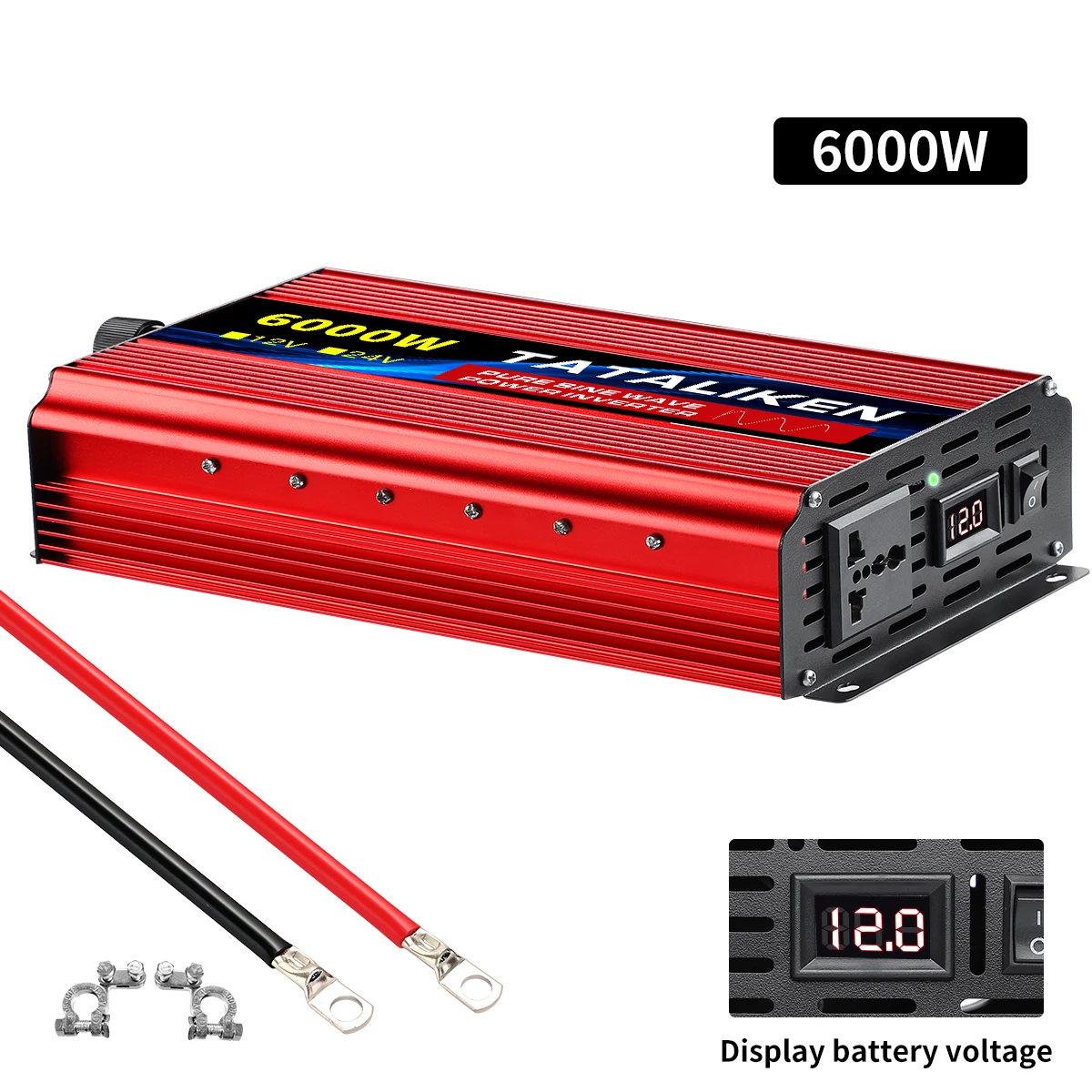 1600W-10000W Pure Sine Wave Power Inverter DC 12V/24V to AC 110V /220V Car Plug Adapter 4000W 3000W 2200W Power Converter