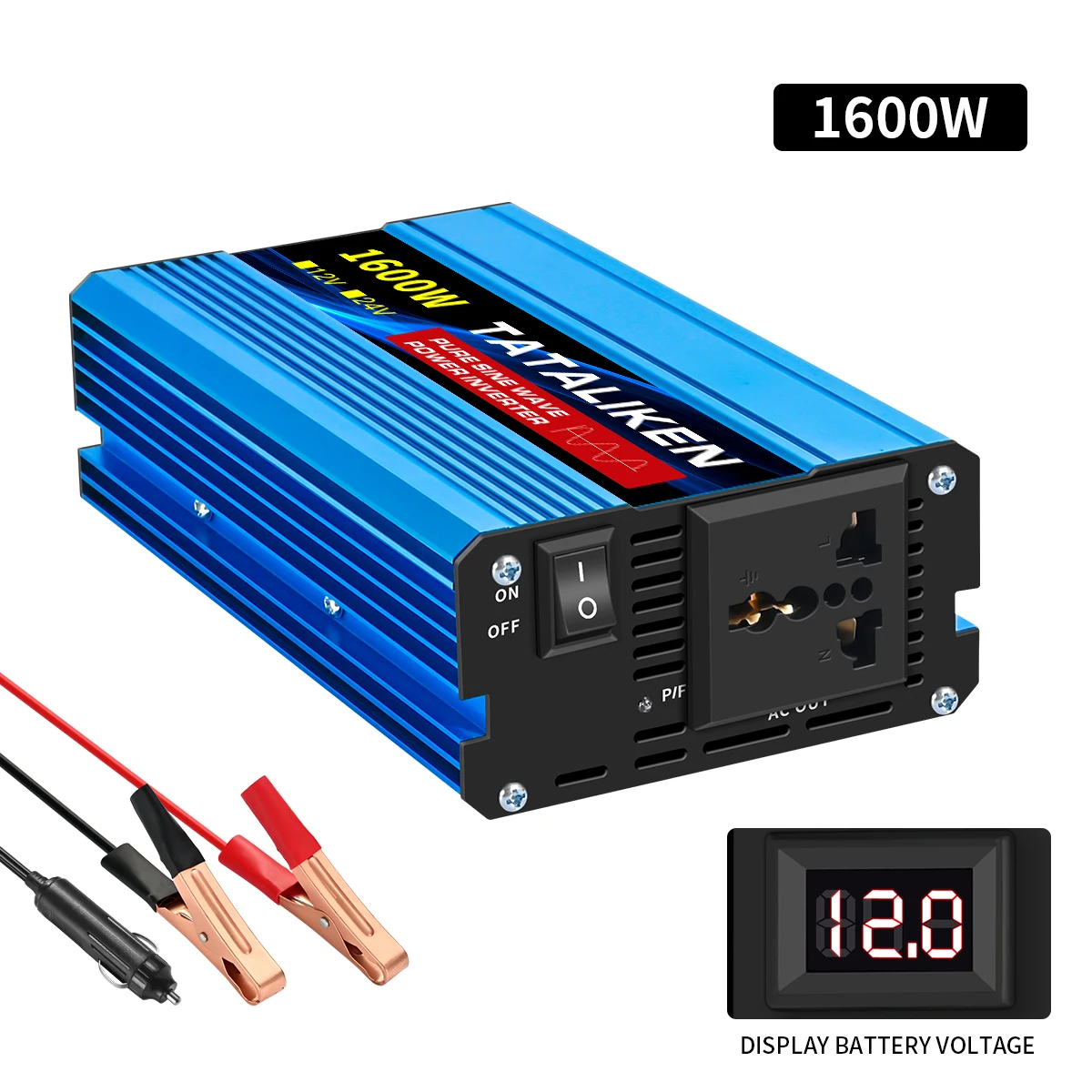 1600W-10000W Pure Sine Wave Power Inverter DC 12V/24V to AC 110V /220V Car Plug Adapter 4000W 3000W 2200W Power Converter