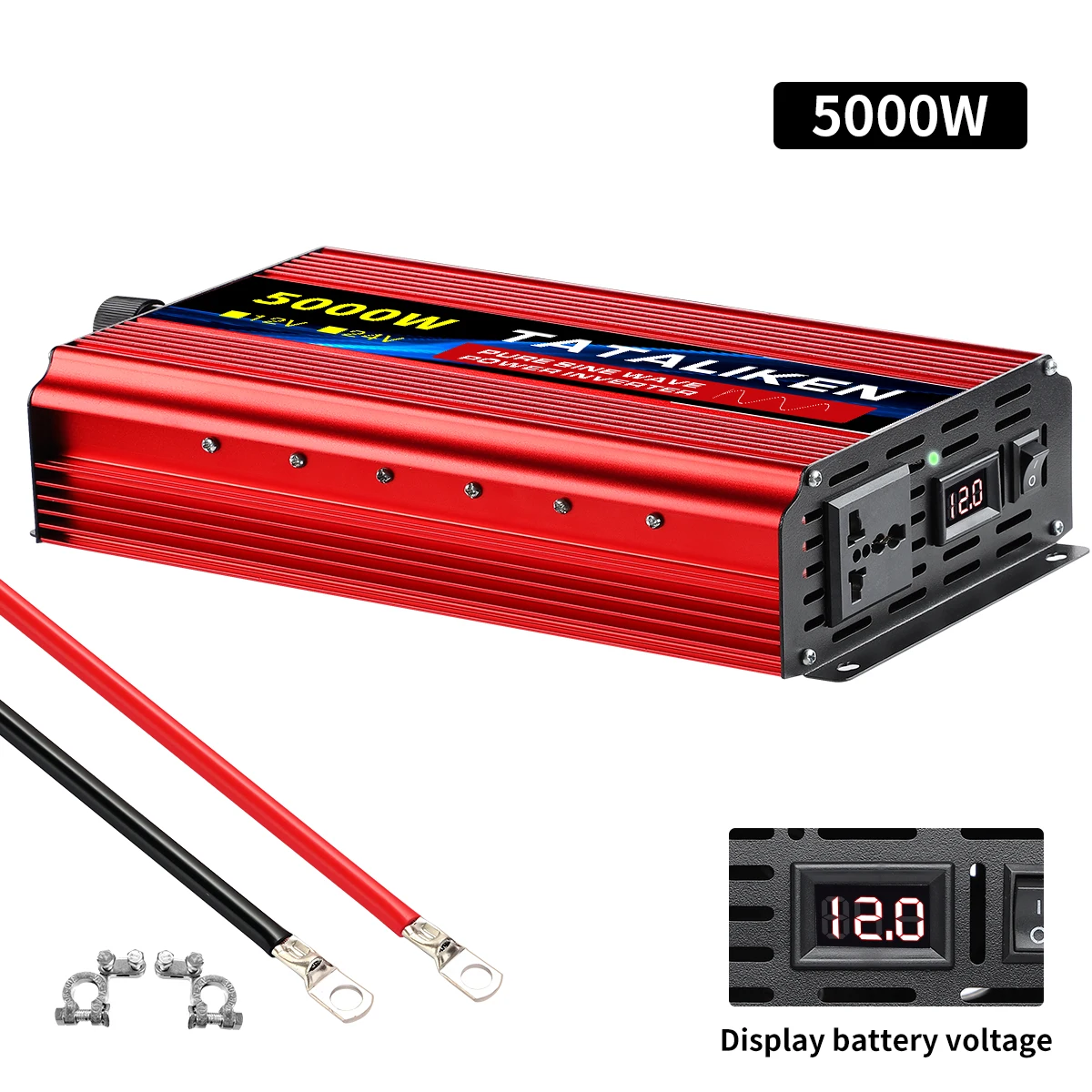 1600W-10000W Pure Sine Wave Power Inverter DC 12V/24V to AC 110V /220V Car Plug Adapter 4000W 3000W 2200W Power Converter
