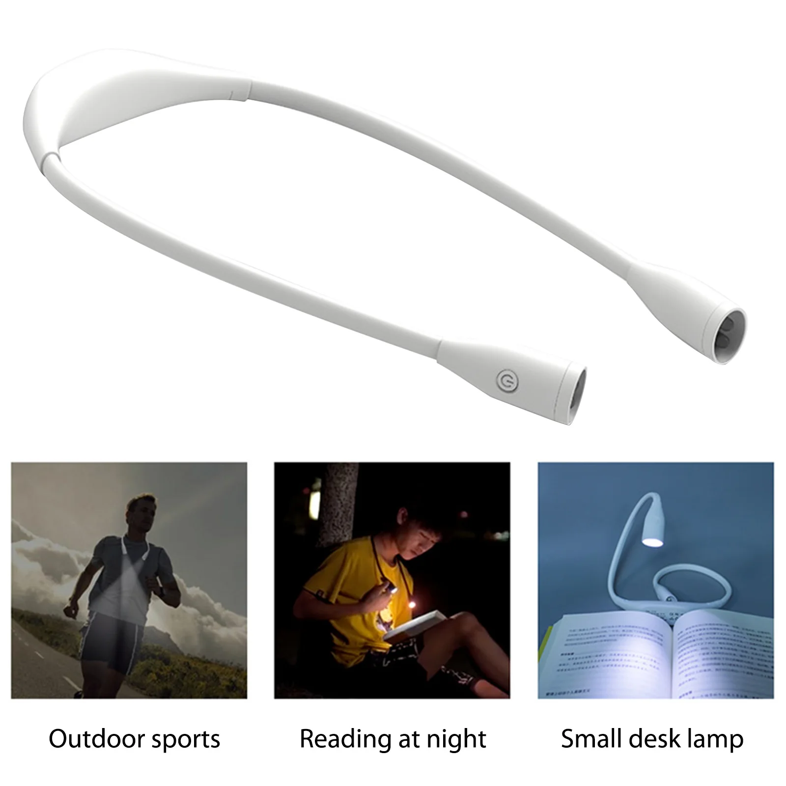 USB Mini Desklamp Book Lights Stepless Dimming Sports Halterneck Light 360-degree Adjustment Work Lamp Hands Free