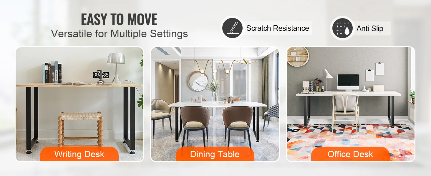 SucceBuy 2pcs 28 in Table Legs Adjustable Furniture Legs Square Reinforced Steel Office Table leg Max Load 1000 lbs For Home DIY