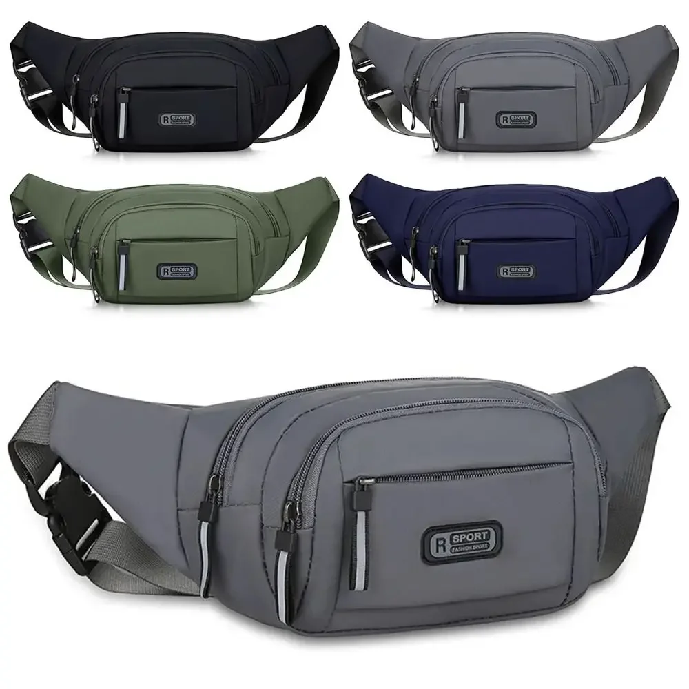 Fashion Large-capacity Men Waist Bag Casual Nylon Anti-theft Chest Bag Outdoor Travel Waterproof Sports Mobile Phone Bag