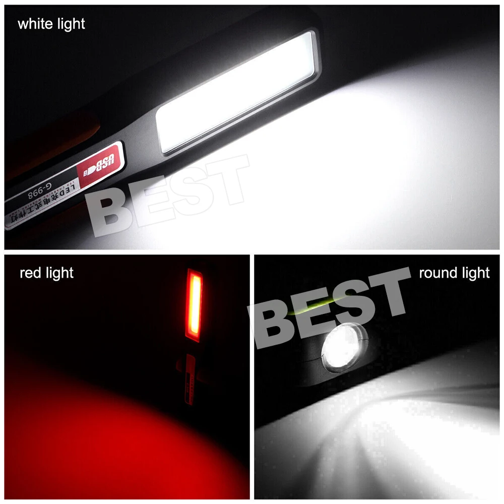 2PCS Rechargeable LED Magnetic Work Light Cordless COB Inspection Lamp Torch AU