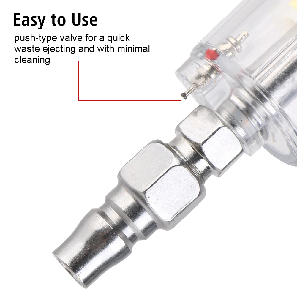 Water Trap Clear Painting Moisture Separator Air Oil Water Separator Filter Kit 1/4 Inch Thread Sprayer Air Compressor Tool