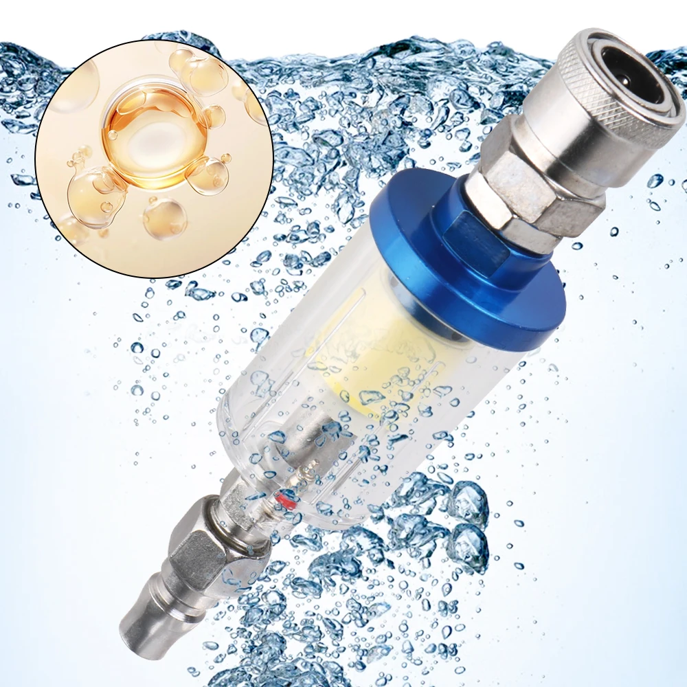 Water Trap Clear Painting Moisture Separator Air Oil Water Separator Filter Kit 1/4 Inch Thread Sprayer Air Compressor Tool