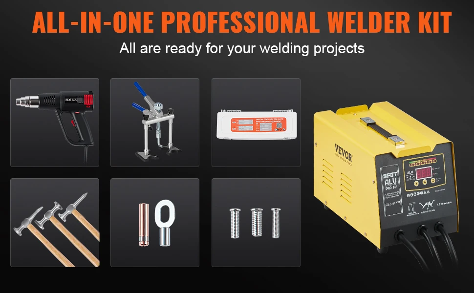 SucceBuy Spot Welder Dent Puller 300W Dent Repair Kit w/ Heat Gun Auto/Manual Welding Mode Spot Welding Machine for Car Repair