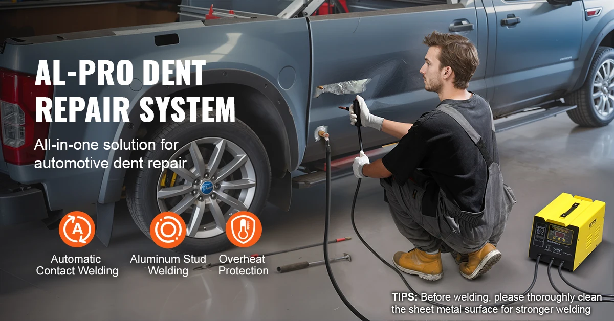 SucceBuy Spot Welder Dent Puller 300W Dent Repair Kit w/ Heat Gun Auto/Manual Welding Mode Spot Welding Machine for Car Repair