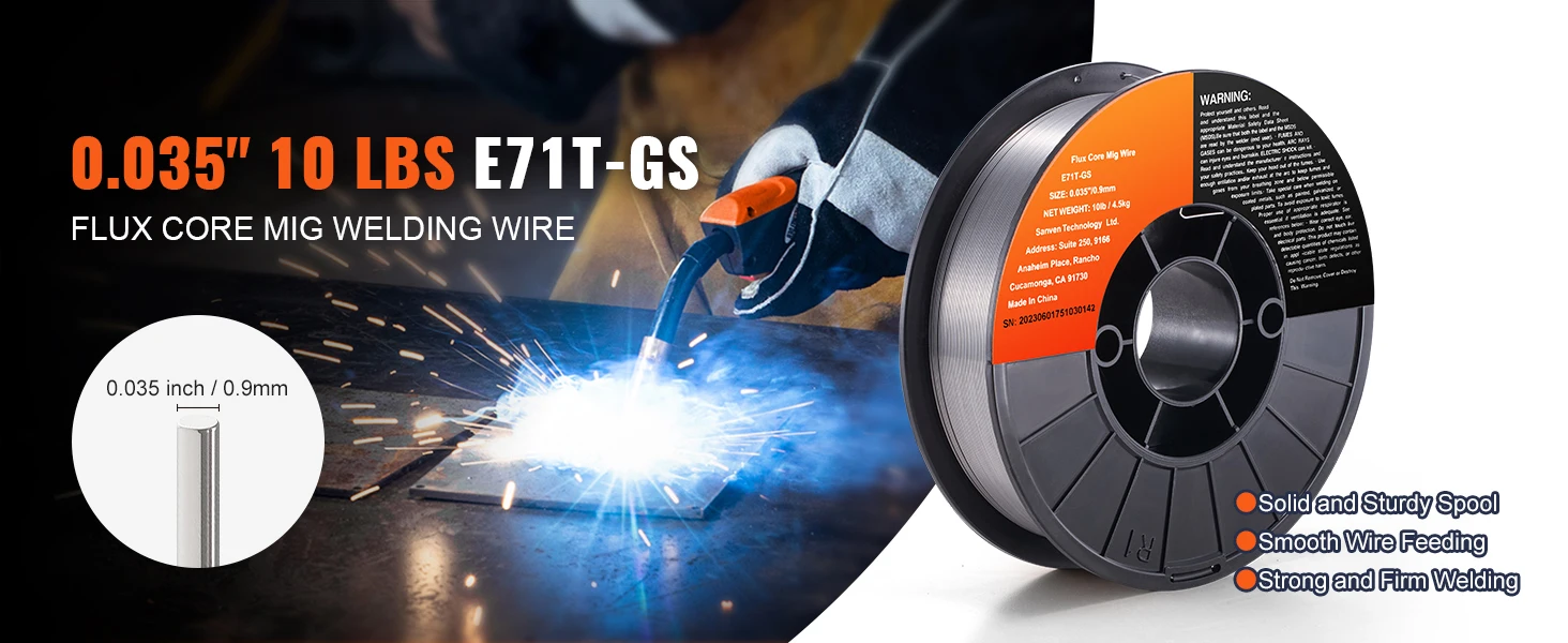 SucceBuy 0.035 Inch Flux Cored Welding Wire Carbon Steel Iron MIG Welding Machine Welder Accessories For Soldering