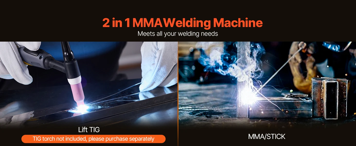 succebuy TIG Welder205A2-in-1Welding Machine Lift TIG/MMA Stick Electric Welder Machine with IGBT Inverter Hot Start Arc Force