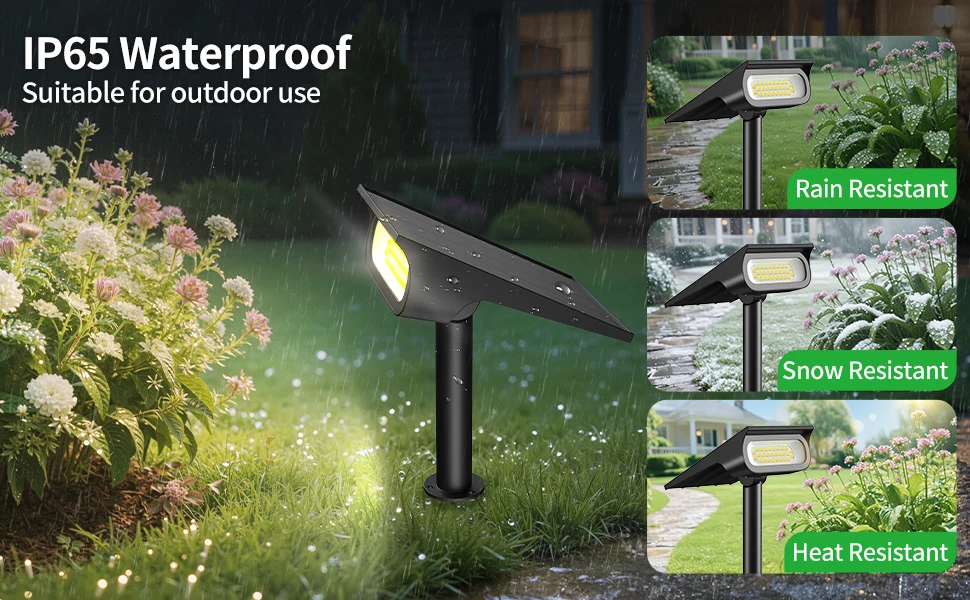 Intelamp Solar Lights Outdoor 4000Mah Solar Spotlights 3 Modes Dusk to Dawn Solar Spotlights Solar Lights for Garden and Yard