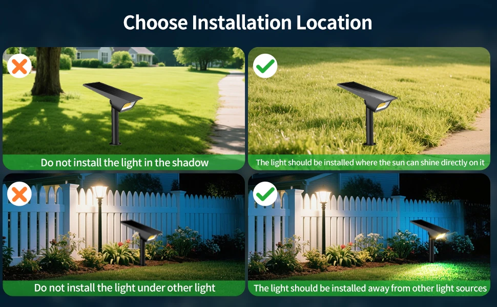 Intelamp Solar Lights Outdoor 4000Mah Solar Spotlights 3 Modes Dusk to Dawn Solar Spotlights Solar Lights for Garden and Yard
