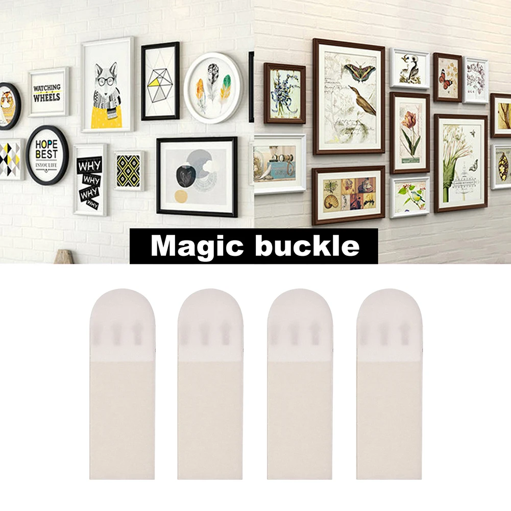 12 Pairs Photo Frame Stickers Heavy Duty Double Side Hook Loop Mounting Tape Removable Wall Fastener for Home Decor Indoor Use