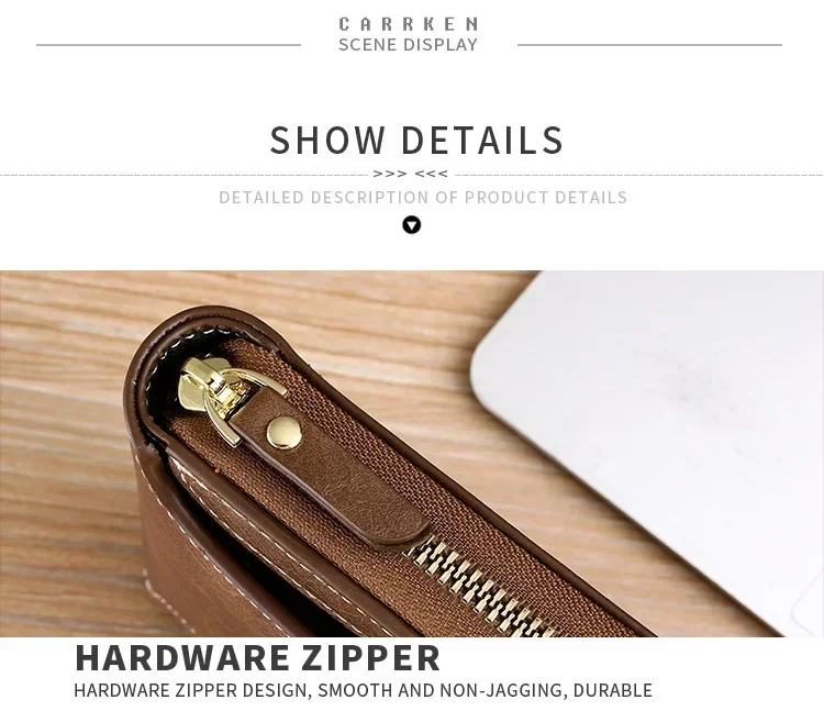 Vintage Popular Men's Short Wallets, Retro Trend, Horizontal Zipper Coin Purse, Multi-Functional Card Durable Convenient Wallets