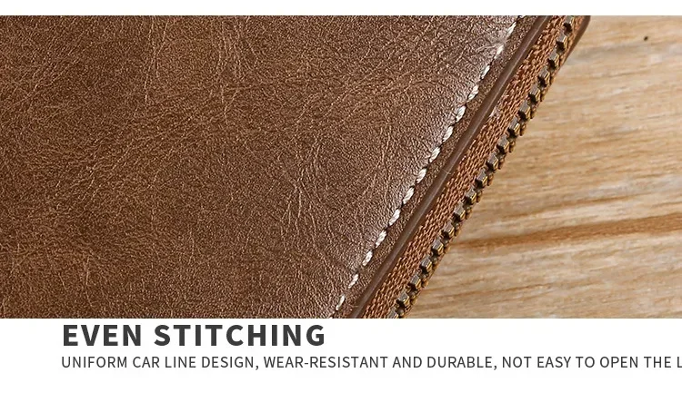 Vintage Popular Men's Short Wallets, Retro Trend, Horizontal Zipper Coin Purse, Multi-Functional Card Durable Convenient Wallets