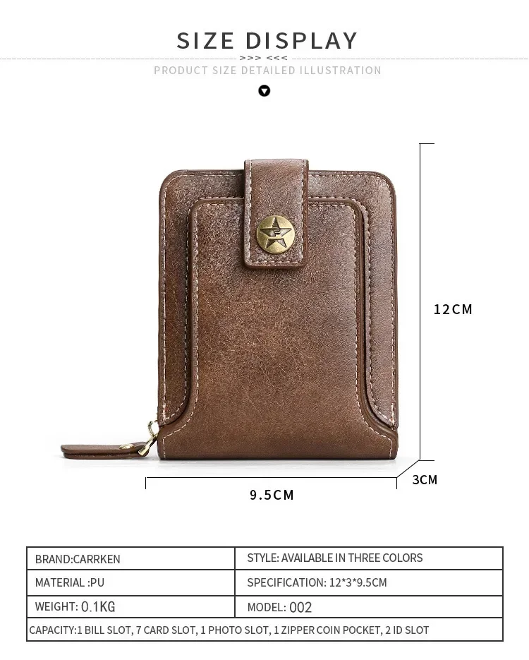 Vintage Popular Men's Short Wallets, Retro Trend, Horizontal Zipper Coin Purse, Multi-Functional Card Durable Convenient Wallets