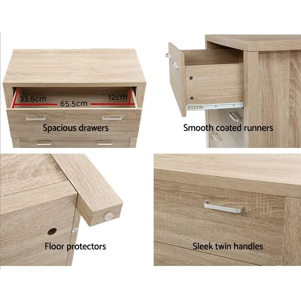 5 Drawer Pine Chest Storage Cabinet Tall Wooden Dresser Bedroom Organizer Modern Home Furniture