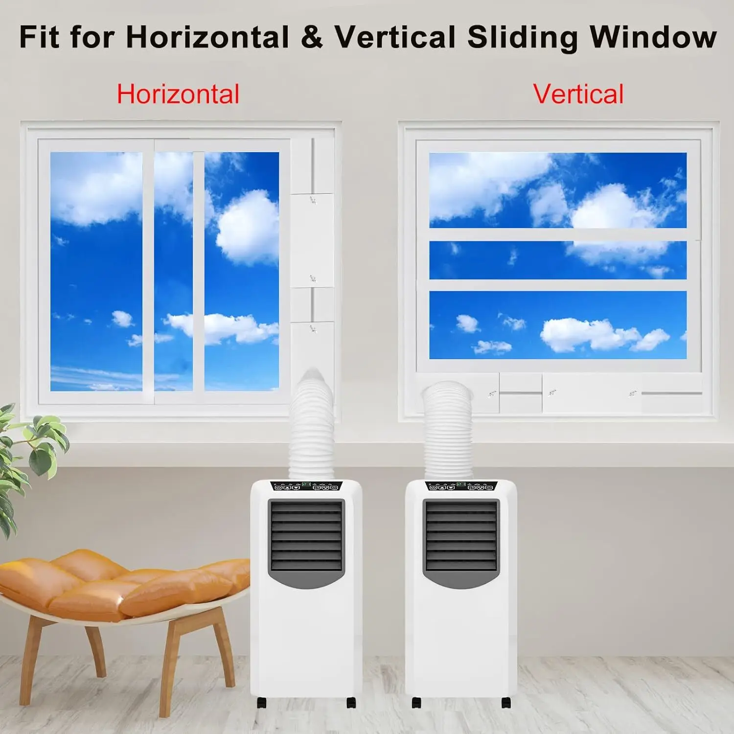 2/3/4PCS Portable Air Conditioner Window Slide Kit Plate Adjustable with Screws