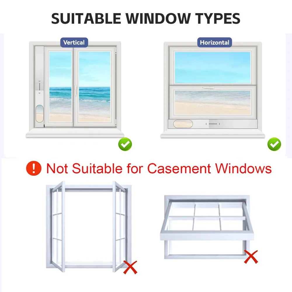 2/3/4PCS Portable Air Conditioner Window Slide Kit Plate Adjustable with Screws