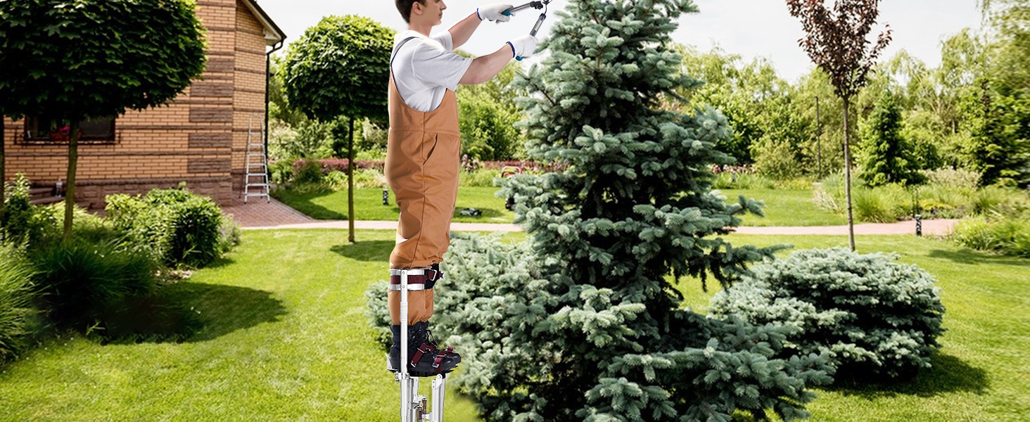 SucceBuy Drywall Stilts 18''/36''Adjustable Aluminum Tool Stilts, with Protective Knee Pads Non-Slip Work Stilts for Home