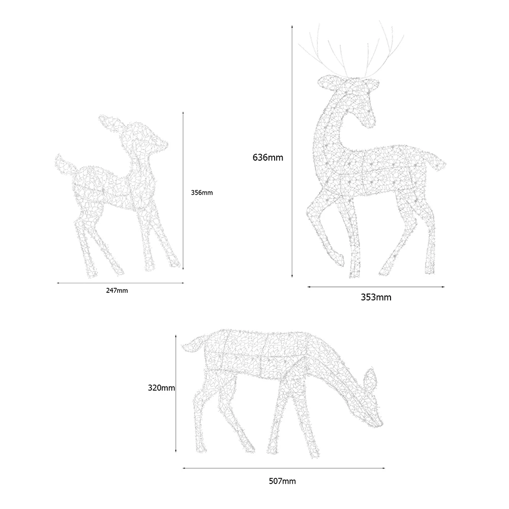 DIY Elk Silhouette Battery Powered Iron Art Elk Deer Statue Atmosphere Props Reindeer Yard Ornament Xmas Christmas Decorations