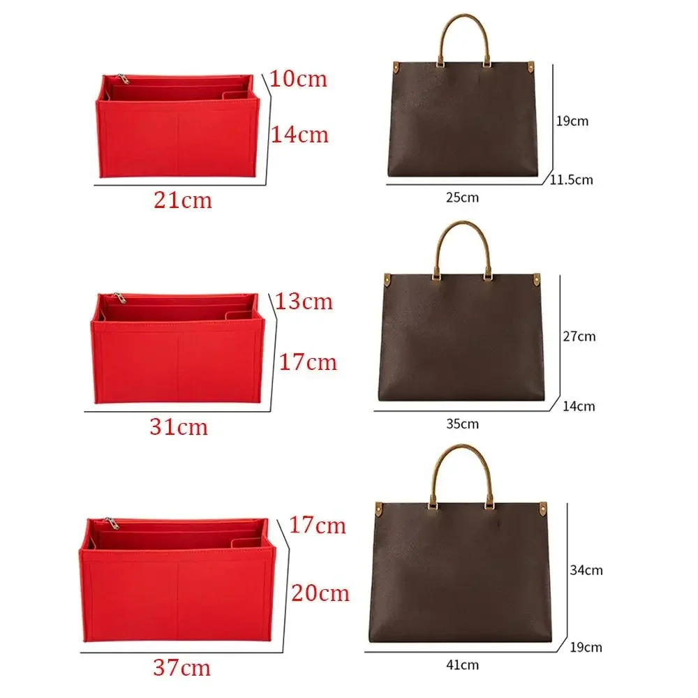Felt Insert Liner Purse Organiser Pouch Handbag Tote Bag Internal Bag For LV Onthego 2050