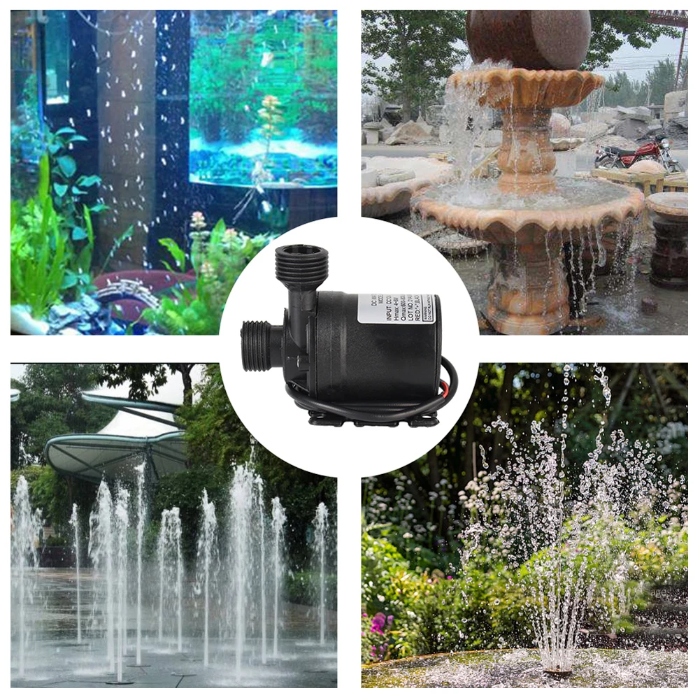 DC 12V/24V Submersible Water Pump Waterproof Water Immersion Pump 5.5 M Brushless Motor for Cooling System Fountains Heater