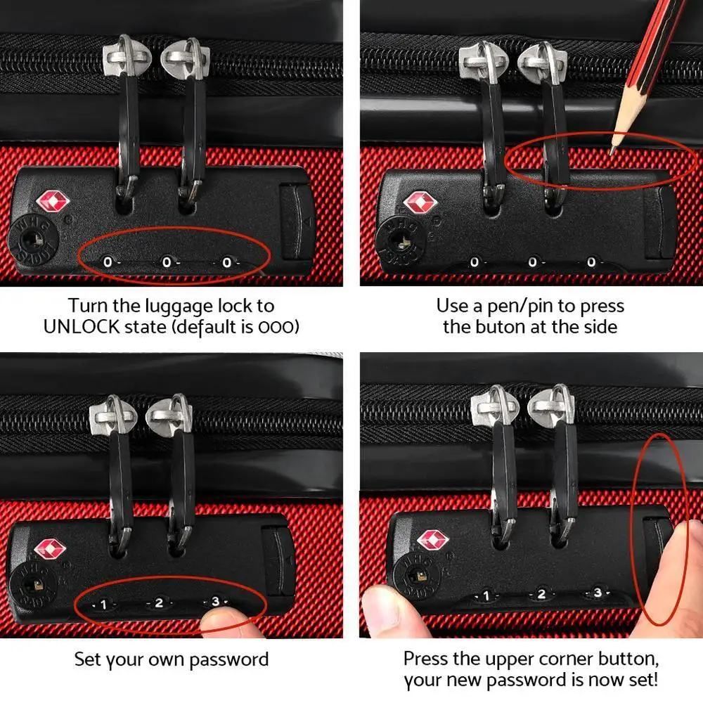 20 28 Inch Luggage 2 Set with TSA Lock Spinner Carry On Hard Shell Travel Suitcase Red