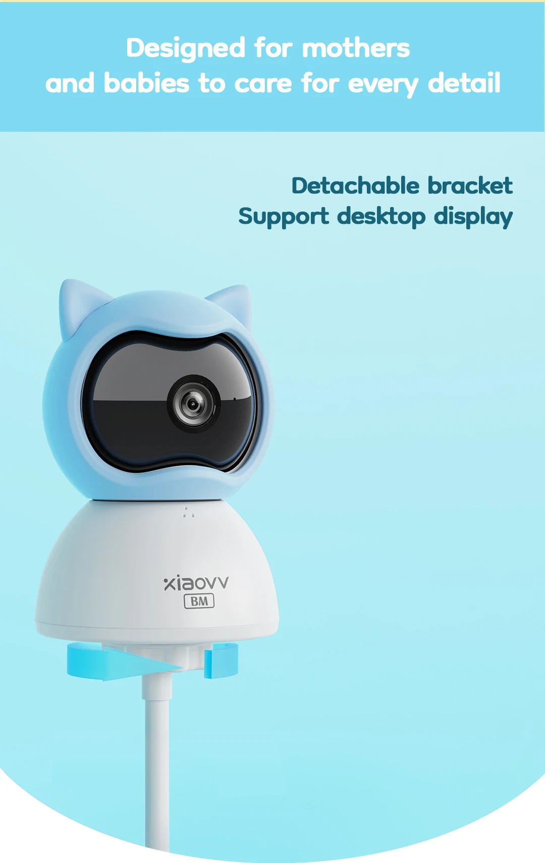 XIAOVV Baby Monitor 4MP WiFi indoor Cry detection Two-Way Audio Motion Detection Night Vision Baby Camera for Home Security Q2BM