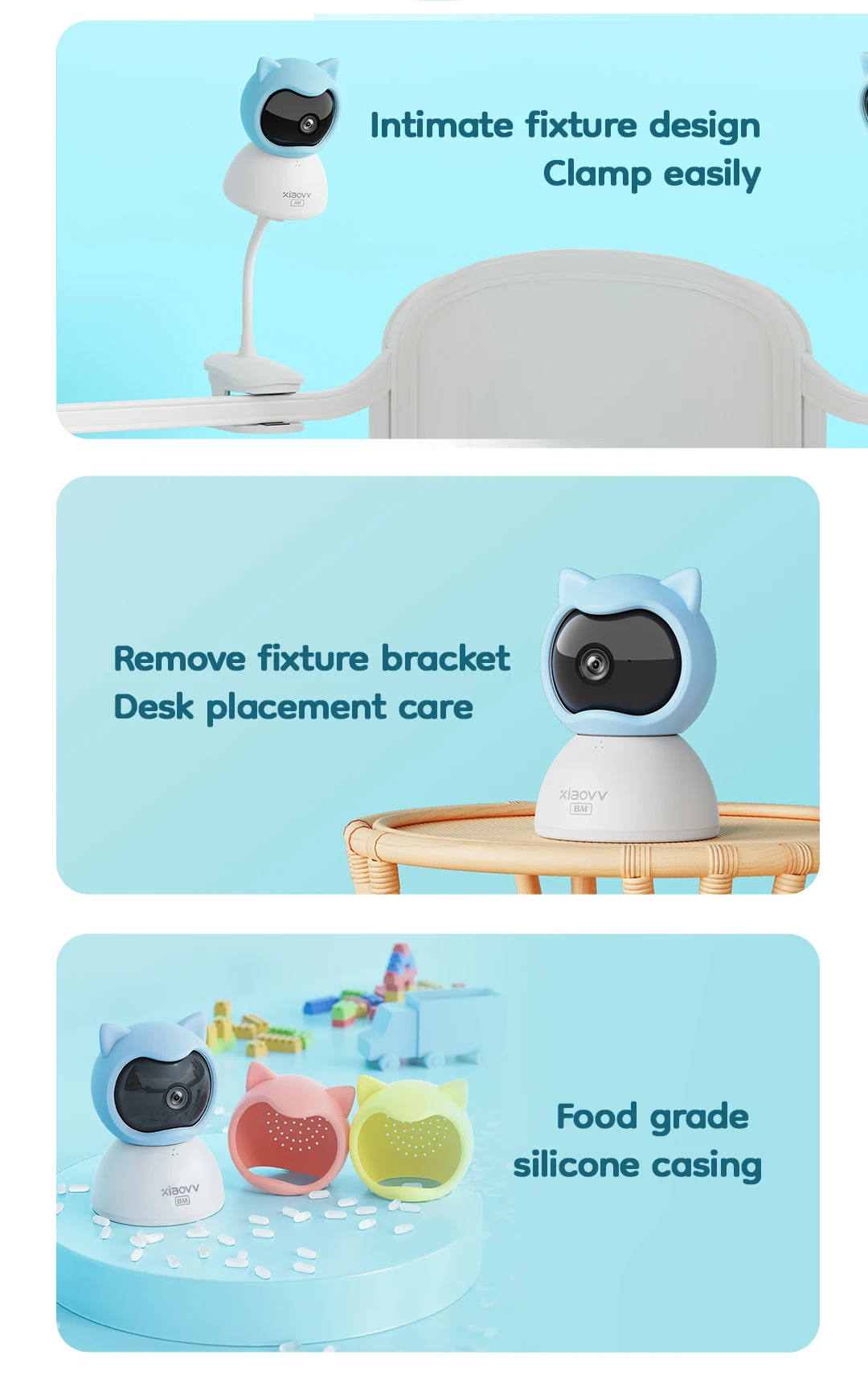 XIAOVV Baby Monitor 4MP WiFi indoor Cry detection Two-Way Audio Motion Detection Night Vision Baby Camera for Home Security Q2BM